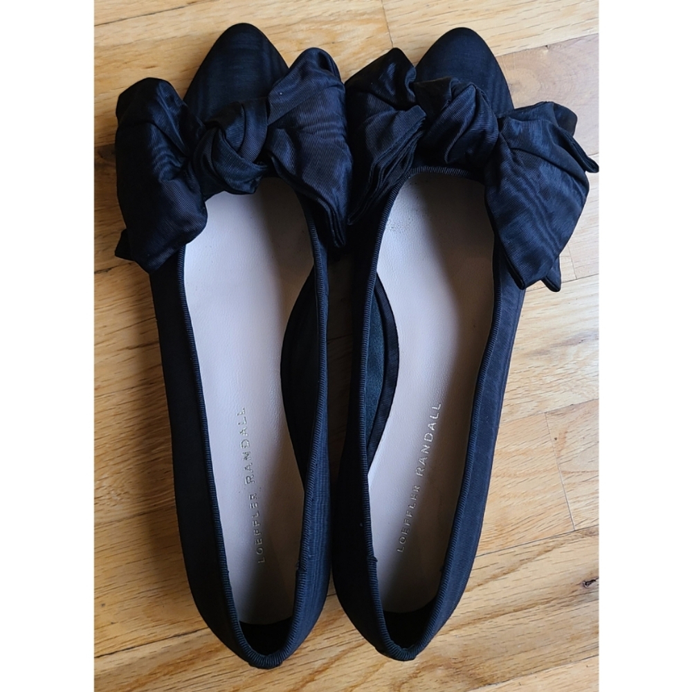 Loeffler Randall Noa Bow Flats Black Size 8 Balletcore Cottagecore Whimsigoth - Picture 14 of 16